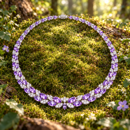 Purple CZ Statement Necklace: Lavender Glow Edition