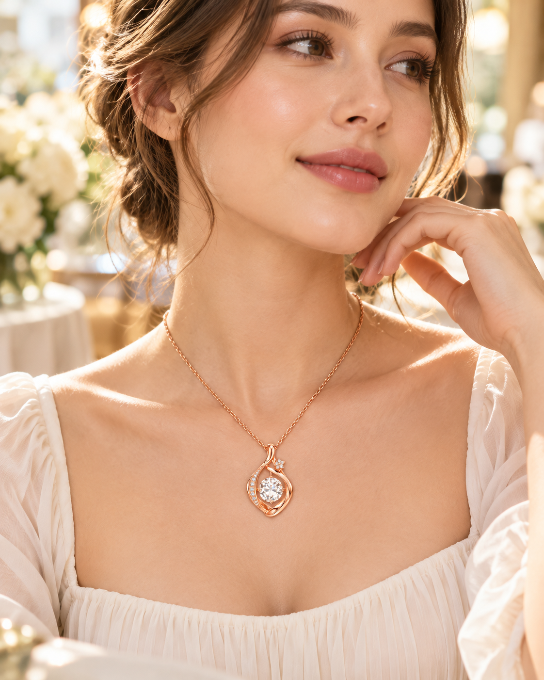Shiny Heart Pendant Necklace, 1 Count, Skin Friendly Minimalist Jewelry