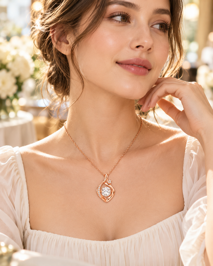 Shiny Heart Pendant Necklace, 1 Count, Skin Friendly Minimalist Jewelry