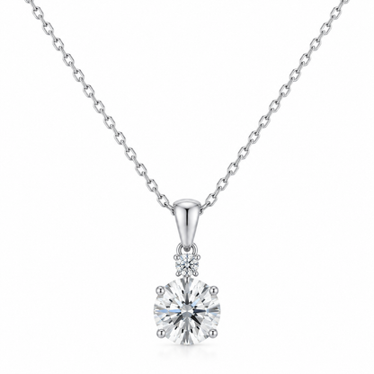Solitaire CZ Pendant Necklace | Dainty Sterling Silver Chain, Sparkling Look, Helps Elevate Your Everyday Outfit