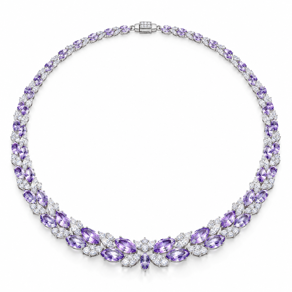 Purple CZ Statement Necklace: Lavender Glow Edition