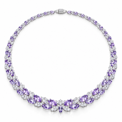 Purple CZ Statement Necklace: Lavender Glow Edition