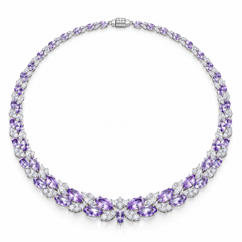 Purple CZ Statement Necklace: Lavender Glow Edition