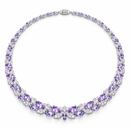 Purple CZ Statement Necklace: Lavender Glow Edition