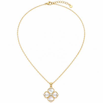 Dainty Mother of Pearl Clover Necklace – Elegant Accessory & Everyday Wear Jewelry